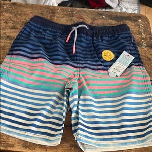 Cat & Jack Blue and Pink Swim Trunks with Elastic Waistband